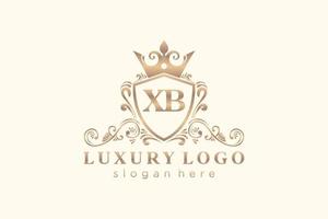 plantilla de logotipo de lujo real de letra xb inicial en arte vectorial para restaurante, realeza, boutique, cafetería, hotel, heráldica, joyería, moda y otras ilustraciones vectoriales. vector