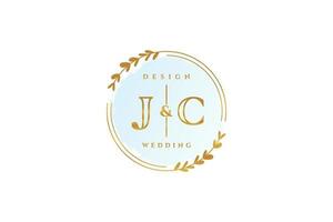 monograma de belleza jc inicial y diseño de logotipo elegante logotipo de escritura a mano de firma inicial, boda, moda, floral y botánica con plantilla creativa. vector