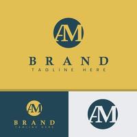 Letter AM IMonogram Circle Logo, suitable for any Business with AM or MA Initials. vector