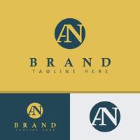 Letter AN IMonogram Circle Logo, suitable for any Business with AN or NA Initials. vector