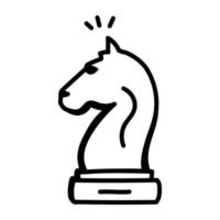 Chess piece showing a concept of strategy, doodle icon vector