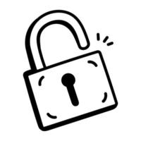 A customizable doodle icon of lock vector