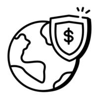 Check out doodle icon of global economy vector
