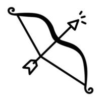 A customizable doodle icon of archery vector