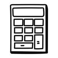 Download hand drawn icon of calculator vector