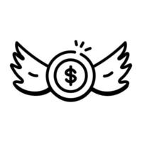 A handy doodle icon of angel investment vector