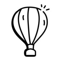 Hot balloon icon is hand drawn vector