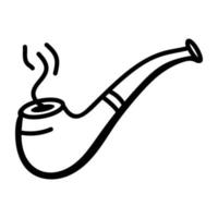 A doodle icon design of smoking pipe vector