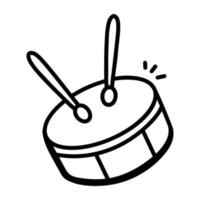 Ready to use doodle icon of drumbeat vector