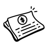 Check out line icon of financial statement vector