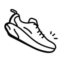 Running shoe hand drawn icon design