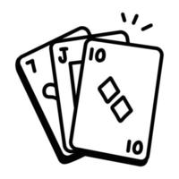 Easy to use doodle icon of playing cards vector