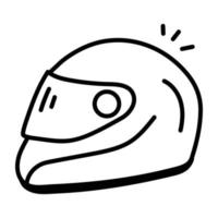 Check out hand drawn icon of helmet vector