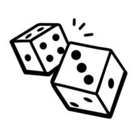 Ready to use doodle icon of dice vector