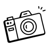 Get a hand drawn icon of camera vector