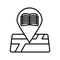 icono de vector de ubicación de biblioteca