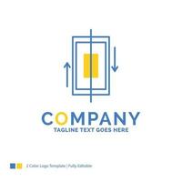 sync. synchronization. data. phone. smartphone Blue Yellow Business Logo template. Creative Design Template Place for Tagline. vector