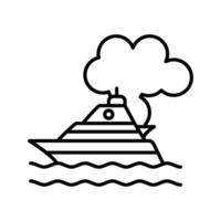 icono de vector de contaminación de barco