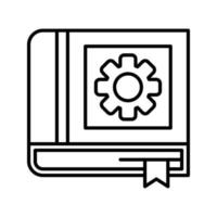 icono de vector de libro de configuración