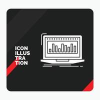 Red and Black Creative presentation Background for Data. financial. index. monitoring. stock Glyph Icon vector