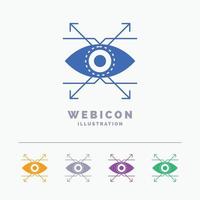 Business. eye. look. vision 5 Color Glyph Web Icon Template isolated on white. Vector illustration