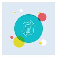 waste. disposal. garbage. management. recycle White Line Icon colorful Circle Background vector