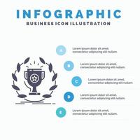 award. cup. prize. reward. victory Infographics Template for Website and Presentation. GLyph Gray icon with Blue infographic style vector illustration.