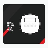 Red and Black Creative presentation Background for Processor. Hardware. Computer. PC. Technology Glyph Icon vector