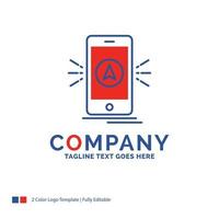 Company Name Logo Design For navigation. app. camping. gps. location. Blue and red Brand Name Design with place for Tagline. Abstract Creative Logo template for Small and Large Business. vector