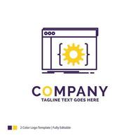 Company Name Logo Design For Api. app. coding. developer. software. Purple and yellow Brand Name Design with place for Tagline. Creative Logo template for Small and Large Business. vector