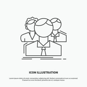 group. multiplayer. people. team. online Icon. Line vector gray symbol for UI and UX. website or mobile application
