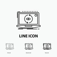 App. application. new. software. update Icon in Thin. Regular and Bold Line Style. Vector illustration