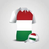 Hungary Sports T-shirt and Cap Vector Design