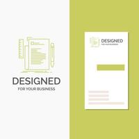 Business Logo for Code. coding. file. programming. script. Vertical Green Business .Visiting Card template. Creative background vector illustration