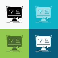 Control. computer. monitor. remote. smart Icon Over Various Background. glyph style design. designed for web and app. Eps 10 vector illustration