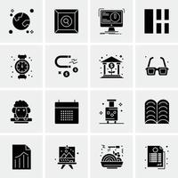 16 iconos de negocios universales vector ilustración de icono creativo para usar en proyectos relacionados con la web y dispositivos móviles