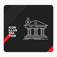 Red and Black Creative presentation Background for Architecture. bank. banking. building. federal Line Icon vector