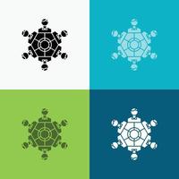 Cooperation. friends. game. games. playing Icon Over Various Background. glyph style design. designed for web and app. Eps 10 vector illustration