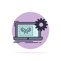 Blueprint circuit electronics engineering hardware Flat Color Icon Vector