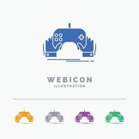 game. gaming. mobile. entertainment. app 5 Color Glyph Web Icon Template isolated on white. Vector illustration