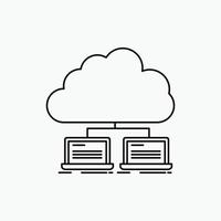 cloud. network. server. internet. data Line Icon. Vector isolated illustration