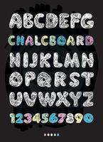 Chalkboard font. Hand draw alphabet. vector