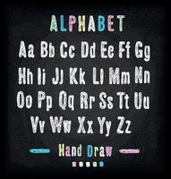 Chalkboard font. Hand draw alphabet. vector