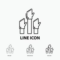 Aspiration. business. desire. employee. intent Icon in Thin. Regular and Bold Line Style. Vector illustration