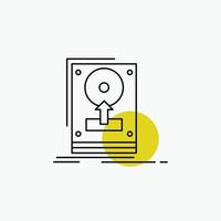 install. drive. hdd. save. upload Line Icon vector