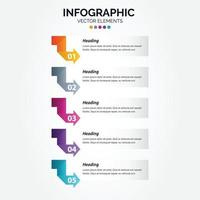 números de plantilla de infografía vertical de negocios 5 opciones o pasos vector