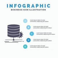 algoritmo. cuadro. datos. diagrama. plantilla de infografía de flujo para sitio web y presentación. icono de glifo gris con ilustración de vector de estilo infográfico azul.