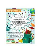 Back to School sale vector stationery poster