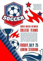 Vector poster for soccer football college league