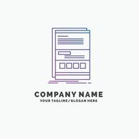 Browser. dynamic. internet. page. responsive Purple Business Logo Template. Place for Tagline vector